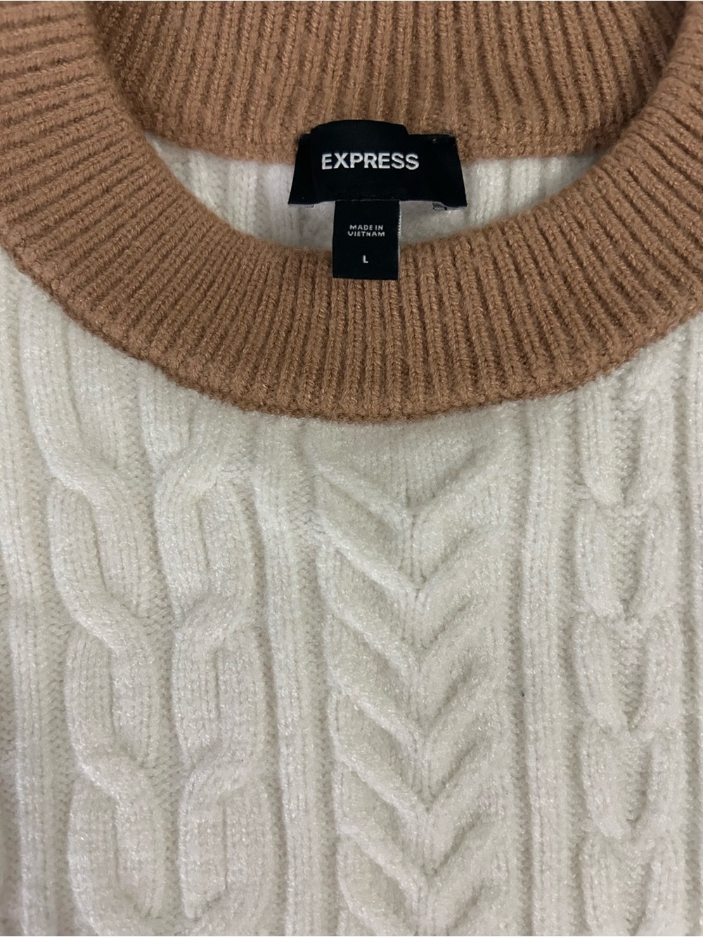 Express Color block Cable & Ribbed Sweater - Picture 2 of 3